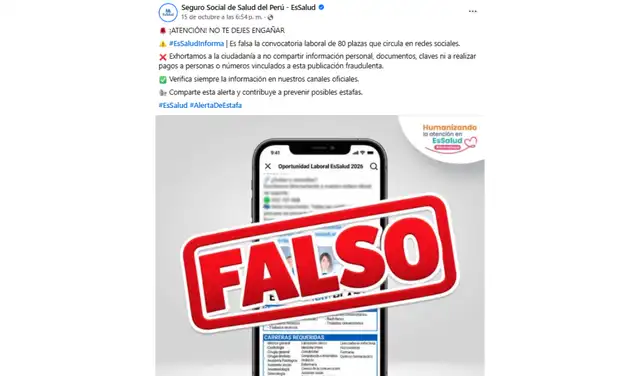 EsSalud se pronunció al respecto. Foto: EsSalud EsSalud se pronunció al respecto. Foto: EsSalud
