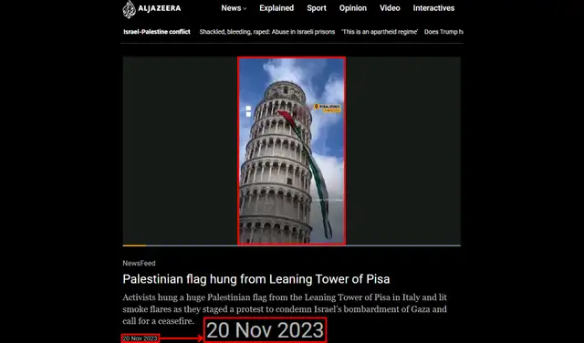 Primer indicio de que el video no es actual. Foto: Al Jazeera Primer indicio de que el video no es actual. Foto: Al Jazeera