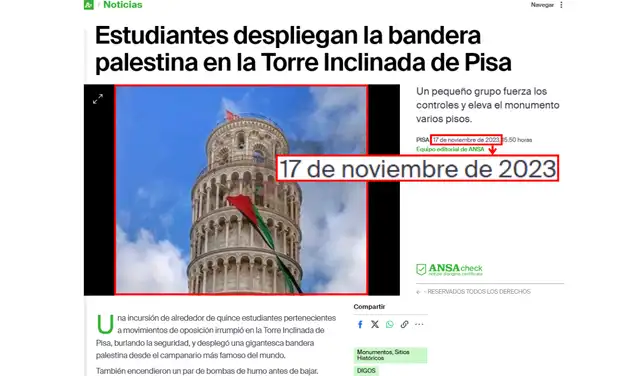 ANSA informó sobre el hecho el 17 de noviembre de 2023 (nota traducida automáticamente al español). Foto: ANSA ANSA informó sobre el hecho el 17 de noviembre de 2023 (nota traducida automáticamente al español). Foto: ANSA