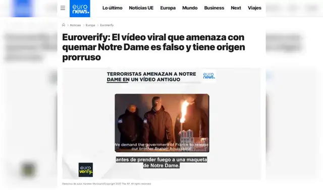 Nota de Euronews. Foto: Euronews Nota de Euronews. Foto: Euronews