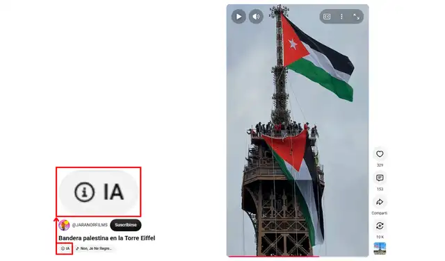 El video original contiene la etiqueta de generado con IA. Foto: YouTube El video original contiene la etiqueta de generado con IA. Foto: YouTube