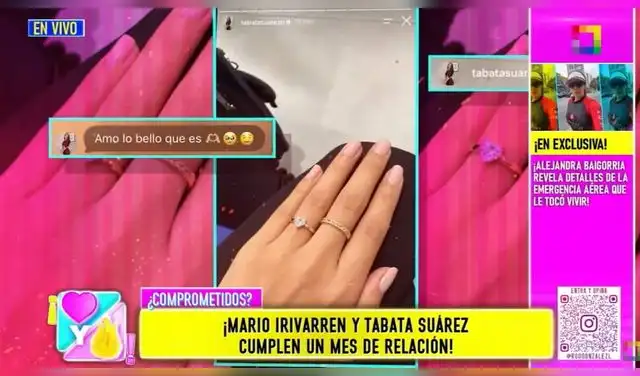 Conductores de 'Amor y Fuego' hablan sobre el anillo de Tabata Suárez, pareja de Mario Irivarren Conductores de 'Amor y Fuego' hablan sobre el anillo de Tabata Suárez, pareja de Mario Irivarren