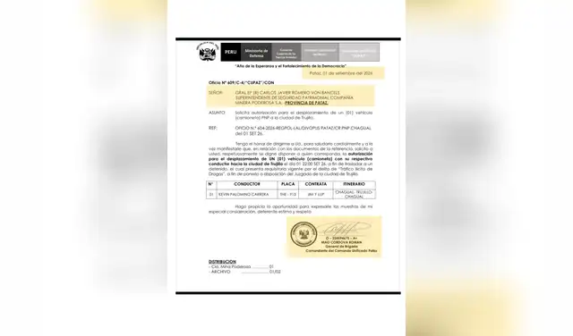 Los documentos confirman que el Comando Unificado Pataz continua utilizando los vehículos de la minera Poderosa. Los documentos confirman que el Comando Unificado Pataz continua utilizando los vehículos de la minera Poderosa.