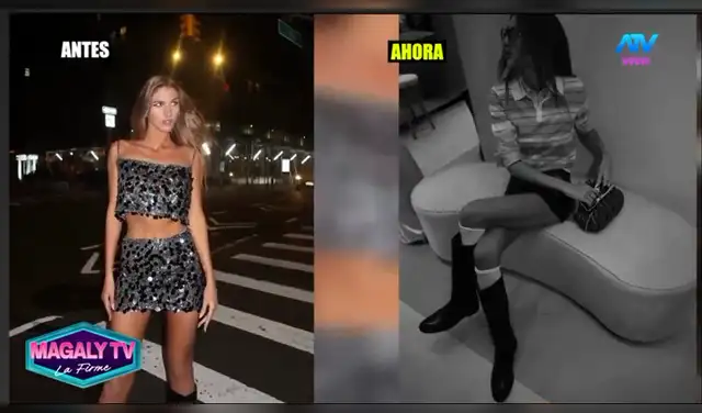 Magaly Medina comparó las fotos anteriores de Alessia Rovegno con las actuales. Foto: ATV. Magaly Medina comparó las fotos anteriores de Alessia Rovegno con las actuales. Foto: ATV.