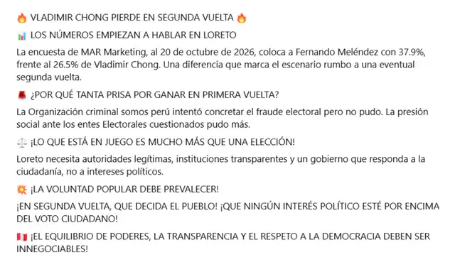 Descripción que acompaña el viral. Foto: Facebook Descripción que acompaña el viral. Foto: Facebook