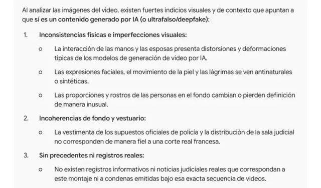 Análisis de la imagen viralizada con SynthID. Foto: SynthID Análisis de la imagen viralizada con SynthID. Foto: SynthID