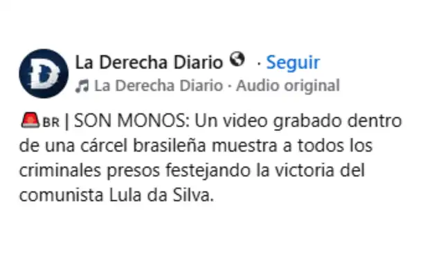 Descripción que acompaña al video. Foto: Facebook Descripción que acompaña al video. Foto: Facebook