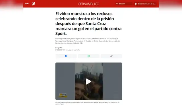 Nota traducida de Globo (21/02/2022). Foto: Globo Nota traducida de Globo (21/02/2022). Foto: Globo