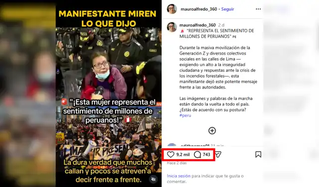 Alcance de la publicación. Foto: Instagram