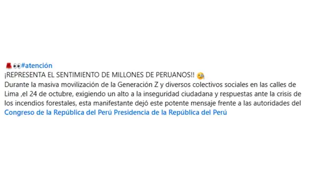 Descripción que acompaña al video. Foto: Facebook