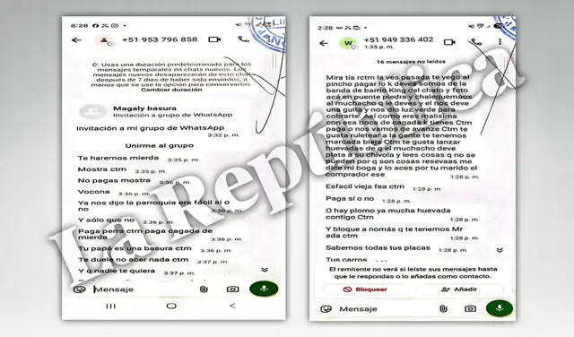 Coacción. Los constantes mensajes intimidatorios que recibió Magaly Medina se realizaron desde distintos números de celular. Además de obligarla a pagar a Farfán, también pedían el pago de un cupo mensual para no matarla. Foto: La República Coacción. Los constantes mensajes intimidatorios que recibió Magaly Medina se realizaron desde distintos números de celular. Además de obligarla a pagar a Farfán, también pedían el pago de un cupo mensual para no matarla. Foto: La República