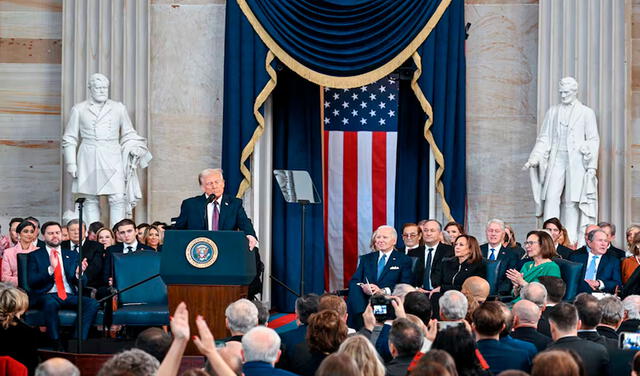 Donald Trump, sworn in as president in the US Capitol due to bad weather. Photo: AFP    