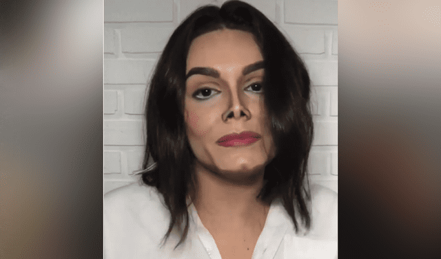  Facebook viral  Chica sufre radical transformación con maquillaje y se convierte en Michael Jackson