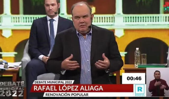 Rafael López Aliaga no quiso responder pregunta sobre acciones en un futuro mandato municipal sobre la violencia contra la mujer.