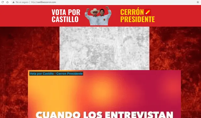 Página web que se ha creado contra Castillo.