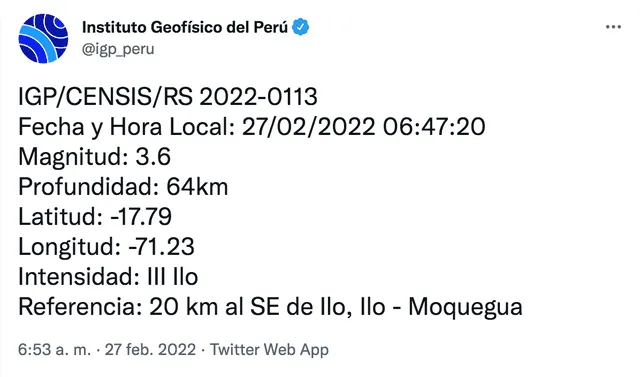 Sismo.