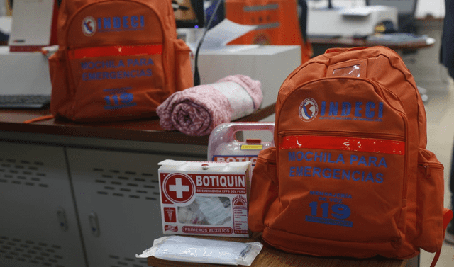 Una mochila de emergencias y botiquín en caso de sismo. Foto: La República