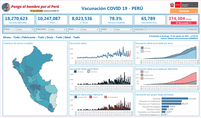 Más de 8 millones de peruanos están protegidos contra el nuevo coronavirus. Foto: Reunis del Minsa