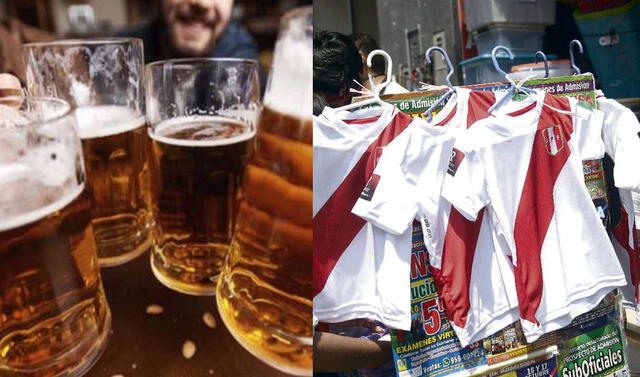 Cerveza y camisetas de Perú