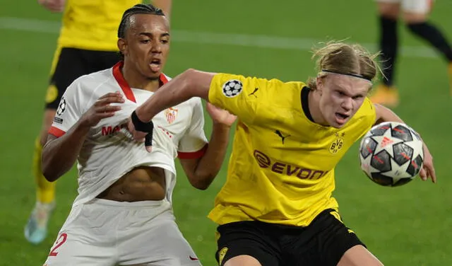 Haaland es la carta de gol de Dortmund frente al Sevilla. Foto: EFE
