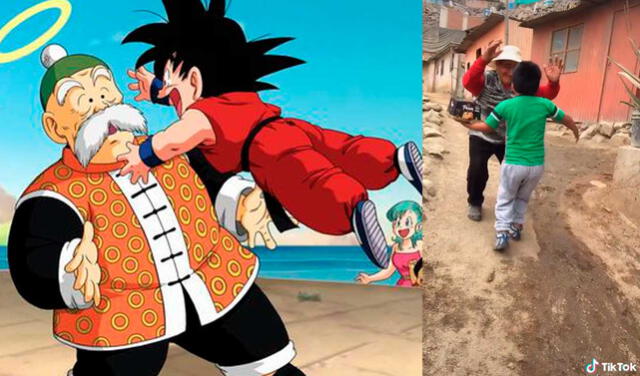  TikTok viral  Niño peruano recrea emotiva escena de Dragon Ball junto con su abuelito