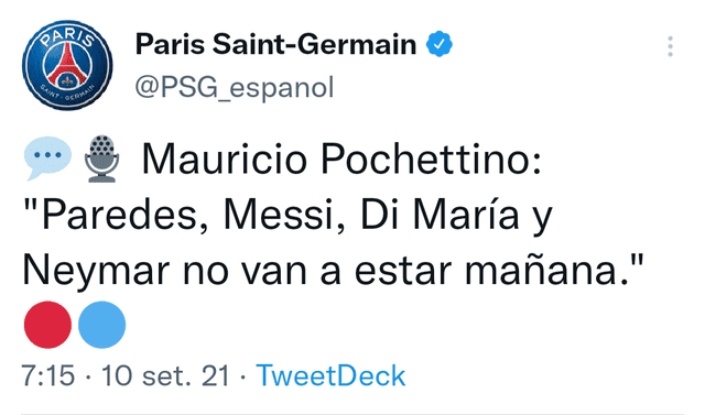 El PSG jugará mañana en el Parque de los Príncipes a las 10 a.m. (hora peruana). Foto: Twitter.)