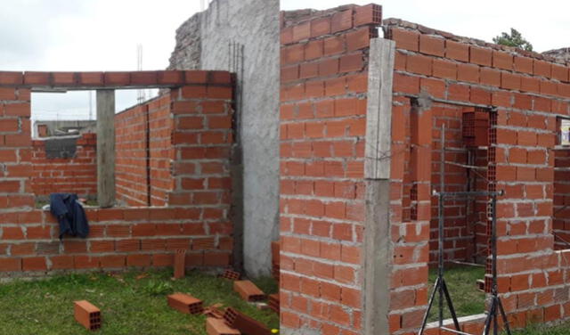 Avances en la construcción de la casa de Agustina Medonza en la provincia de Buenos Aires. Foto: composición/Agustina Mendoza