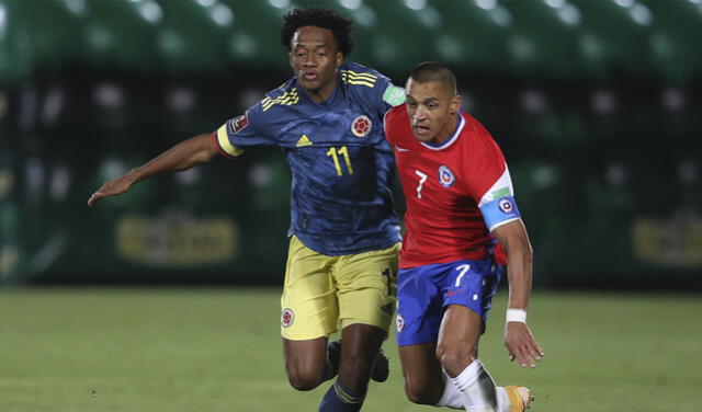 La selección chilena y la colombiana se volverán a encontrar en unas eliminatorias sudamericanas. Foto: EFE.   