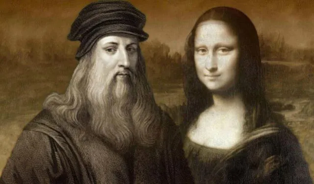  Leonardo da Vinci junto a La Gioconda, retrato pintado por el artista italiano en 1503, el más famoso del mundo. Foto: composición LR   