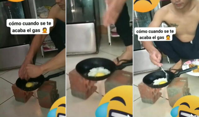 TikTok viral: joven se queda sin gas en la cocina y muestra ingenioso  método para freírse un huevo | Video viral | La República