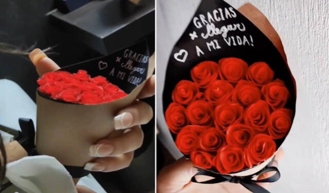 mecanismo fractura tijeras TikTok viral: joven hace un ramo de flores con cartulinas para su novia y  ella se emociona con el obsequio | Video viral | La República