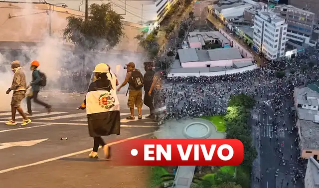 Marcha en Lima: PNP lanza bombas y manifestantes piedras en enfrentamientos. Foto: composición LR/Omar Coca/URPI-LR/Luis Gallardo/LR