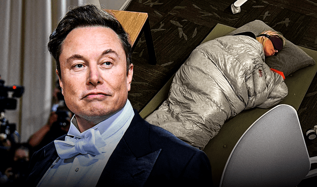 Recientemente, Elon Musk despidió a una empleada que durmió en las oficias de Twitter para estar disponible. Foto: composición LR/AFP   