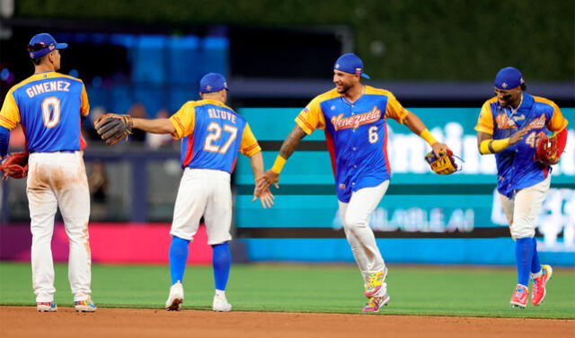 Venezuela lleva el récord de 3 ganados y ninguno perdidos en el Clásico Mundial de Béisbol 2023. Foto: AFP   