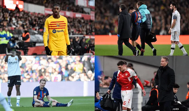  Dembele, Pedri, De Jong y Christensen son las bajas del FC Barcelona. Foto: Composición LR/AFP    