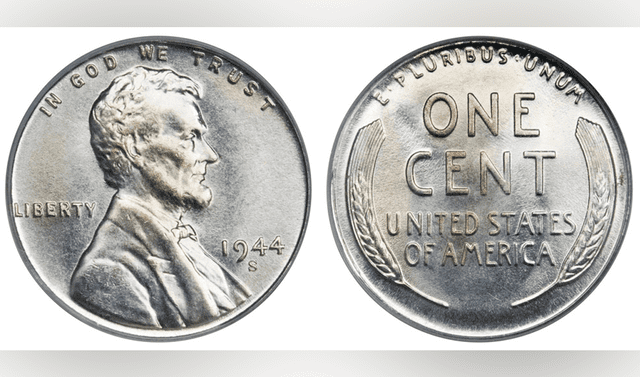  El centavo más valioso es el Steel Penny de 1944, con un valor de $ 408,000 en perfecto estado. Foto: USA Coin Book    