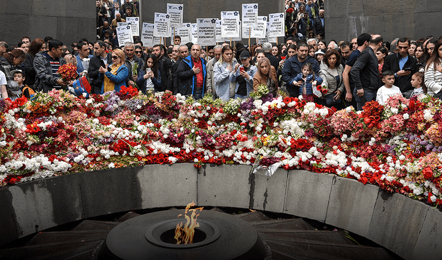  Monumento al Genocidio Armenio Tsitsernakaberd en Ereván. Foto: AFP    