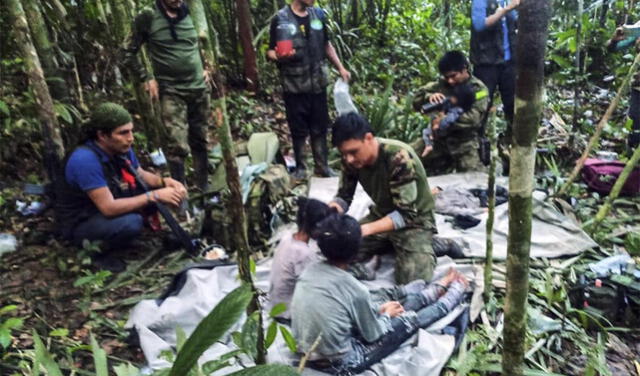  Los niños perdidos en la selva de Colombia ya se vienen recuperando progresivamente, de acuerdo con las autoridades del país. Foto: EFE    