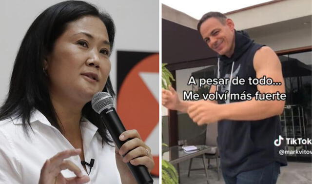  Keiko Fujimori descarga retomar romance con Mark, luego de terminar su matrimonio de 12 años. Foto: Composición La República/Andina/Mark Vito/TikTok 