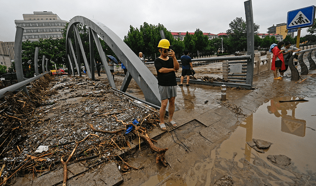  Imágenes tras las fuertes lluvias en el distrito de Mentougou en Beijing. Foto: EFE    