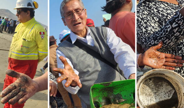 Pescadores denuncian que Repsol todavía no termina de limpiar las playas que contaminó el año pasado. Foto: composición La República/Gianella Aguirre   