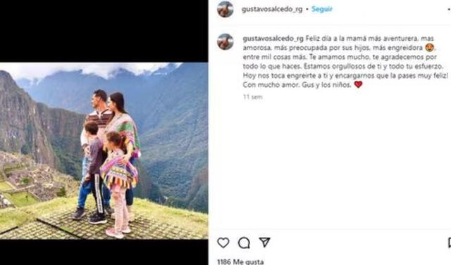  Maju Mantilla y su esposo solían compartir momentos familiares en redes sociales. Foto: Gustavo Salcedo/Instagram    