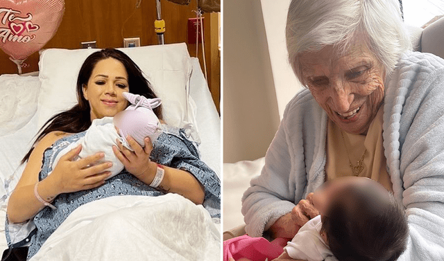 Hija de Melissa Klug con su bisabuela Angelita en Perú. Foto: composición LR/Instagram/Melissa Klug 