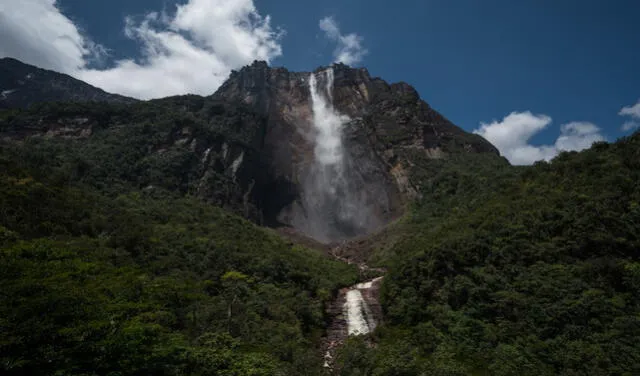  El Salto Ángel, ubicado en el estado Bolívar (Venezuela), es la cascada de agua más alta del mundo con casi un kilómetro de longitud. Foto: AFP   