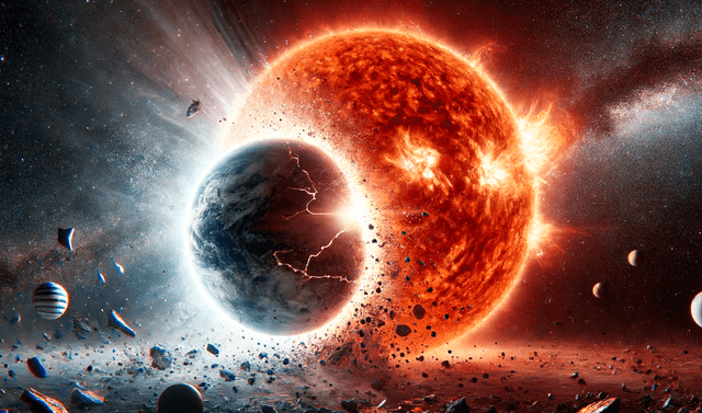La Tierra, probablemente, sería engullida por el Sol en su fase de gigante roja. Foto: IA/LR   