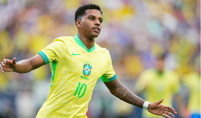 Rodrygo marcó en el último amistoso de Brasil previo a la Copa América 2024. Foto: AFP 