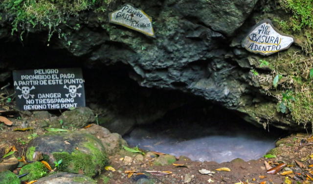  Letrero de advertencia en la Cueva de la Muerte. Foto: Recreo Verde.   