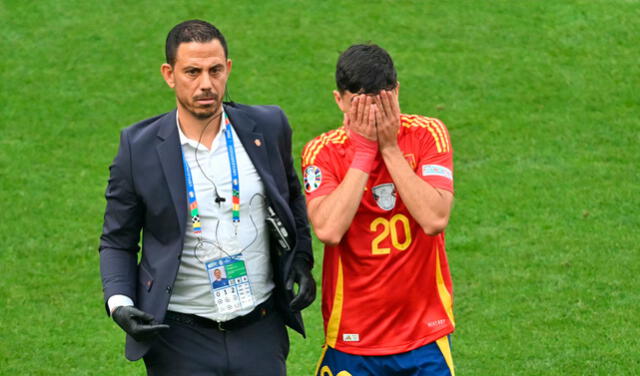  Pedri solo duró 8 minutos en el campo entre Alemania vs. España. Foto: AFP   