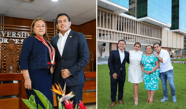  Madre de Richard Acuña se luce con sus hijos en las instalaciones de la Universidad Señor de Sipán. Foto: composición LR/Instagram/Rosita Núñez   