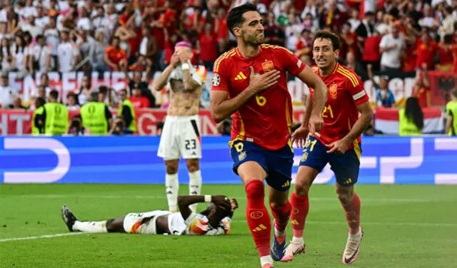  Con gol de Mikel Merino, la selección española eliminó a Alemania de la Eurocopa 2024. Foto: AFP   